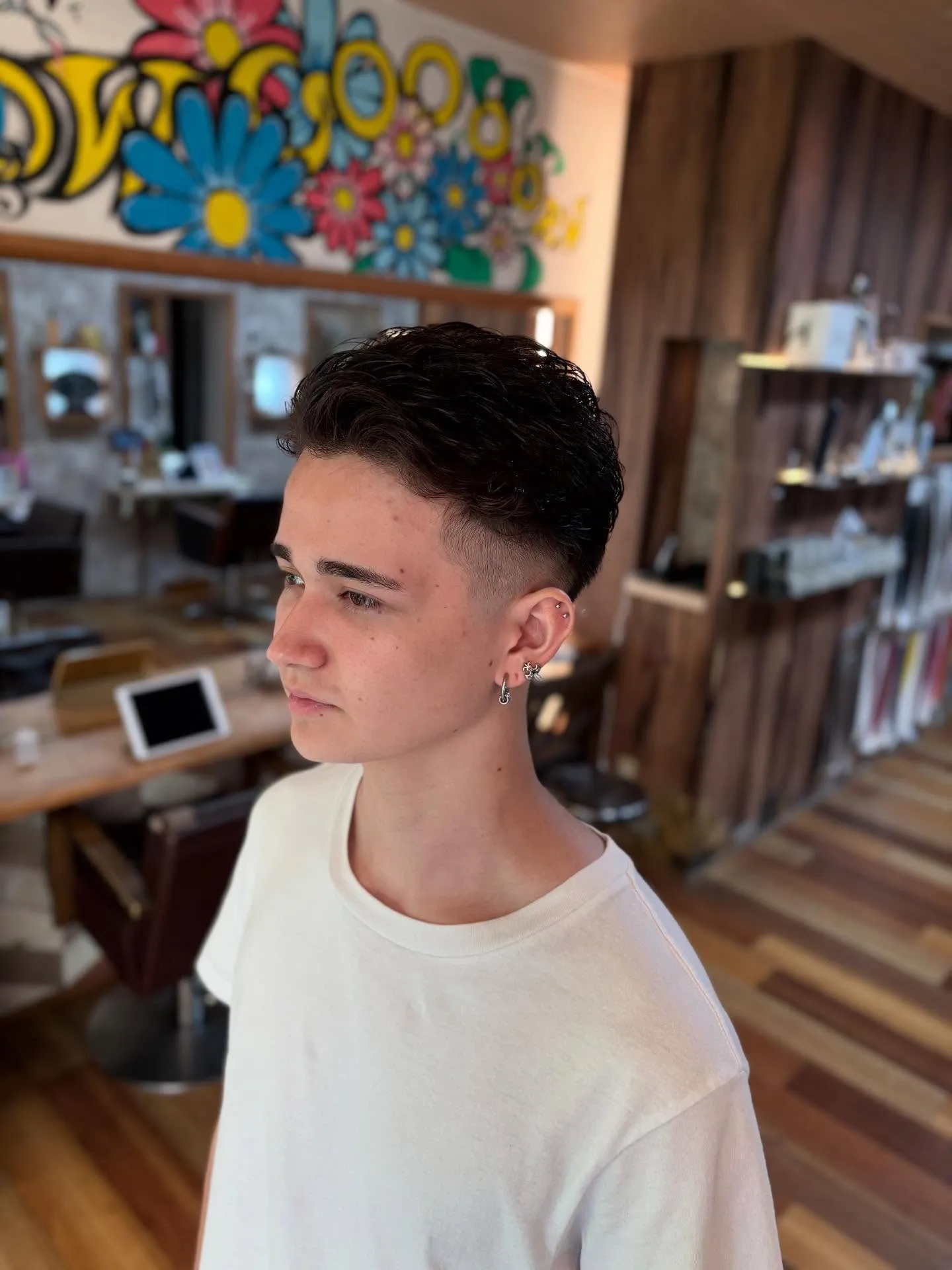 アップバング　メンズショート